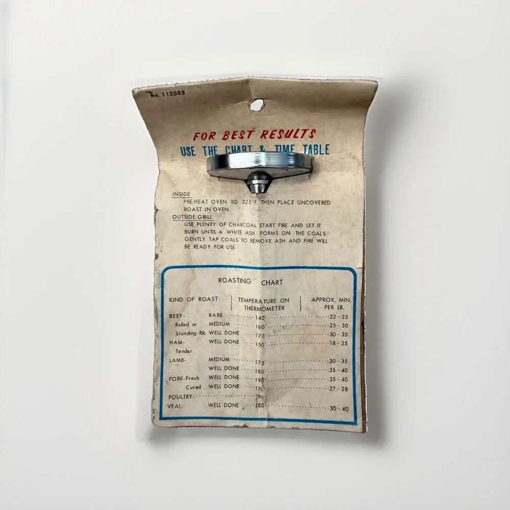 Vintage Meat Thermometer for Roast or Barbeque New In Packaging